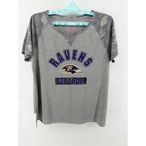 Teen Youth Baltimore Ravens Football Raglan T-Shirt Camo Sleeve Football NFL